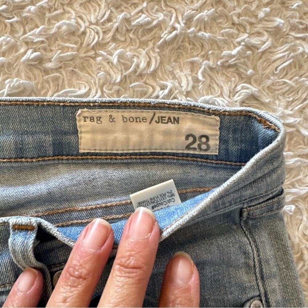Rag & Bone Light Wash Skinny Jeans Rae Hem Distressed Size 28 - Picture 7 of 14